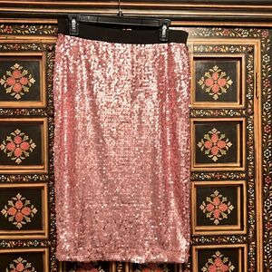 Gorgeous Fun Blush Pink Sequined Skirt Size L by DownEast